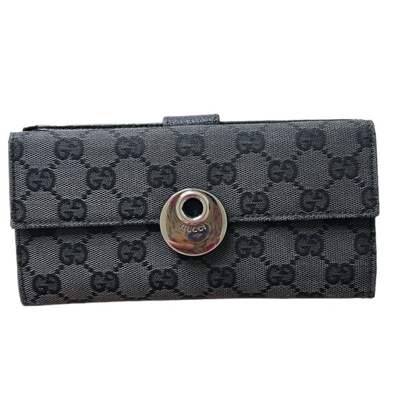 Gucci Continental Black Canvas Wallet - Picture 3 of 17